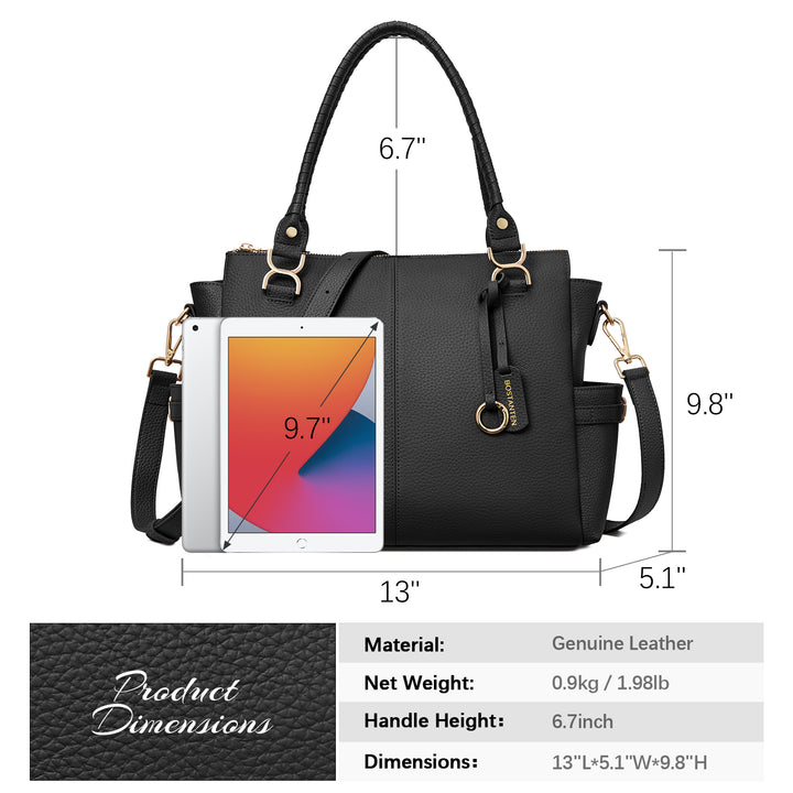 Nevin Genuine Pebbled Leather Everyday Carryall Tote