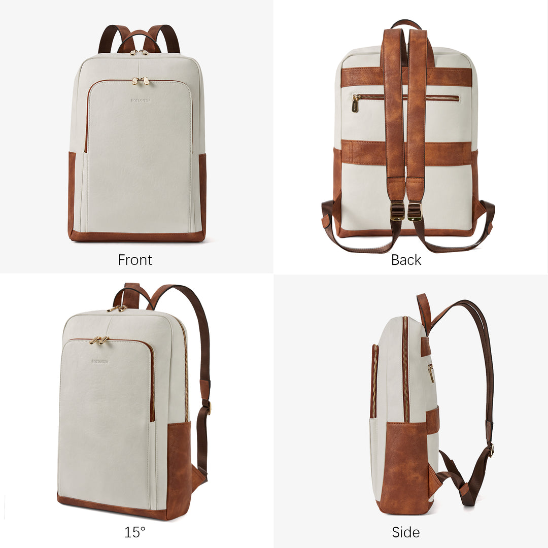 bostanten leather backpack Baish Women Leather Laptop Backpack Travel Business Work Daypack