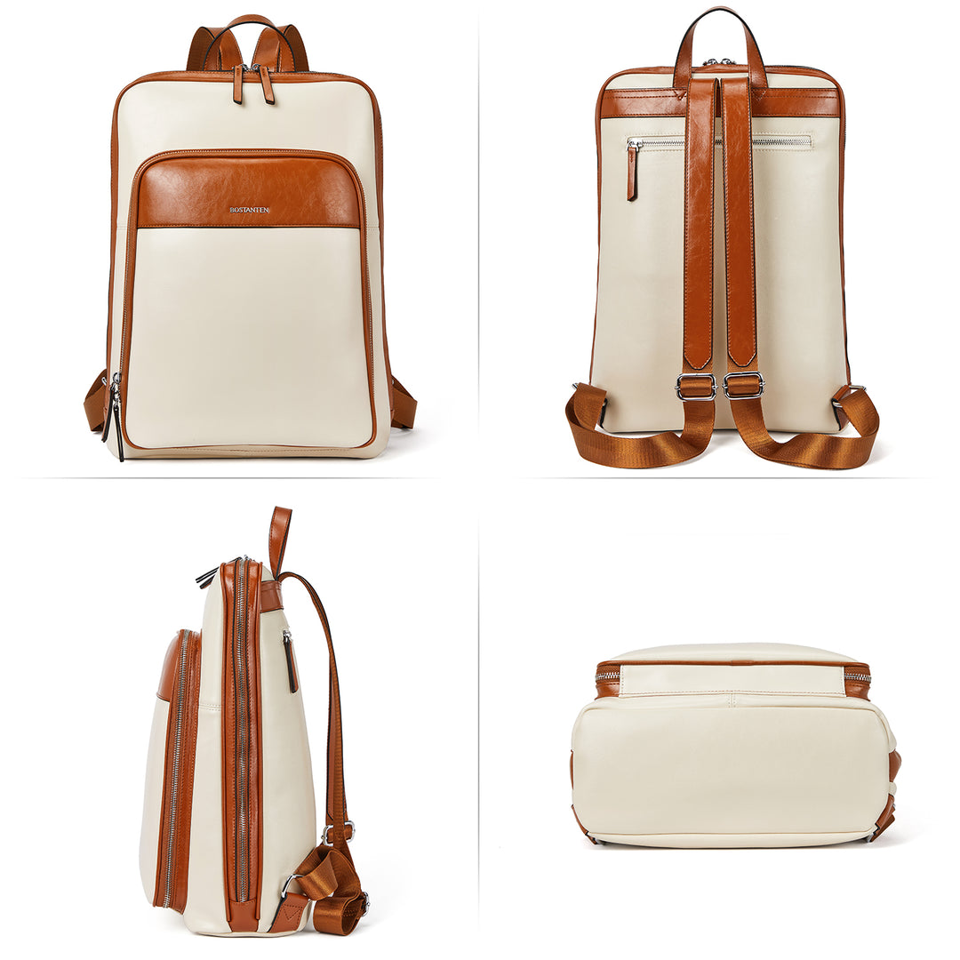 bostanten leather laptop backpack woman Large Genuine Leather Backpack Purse
