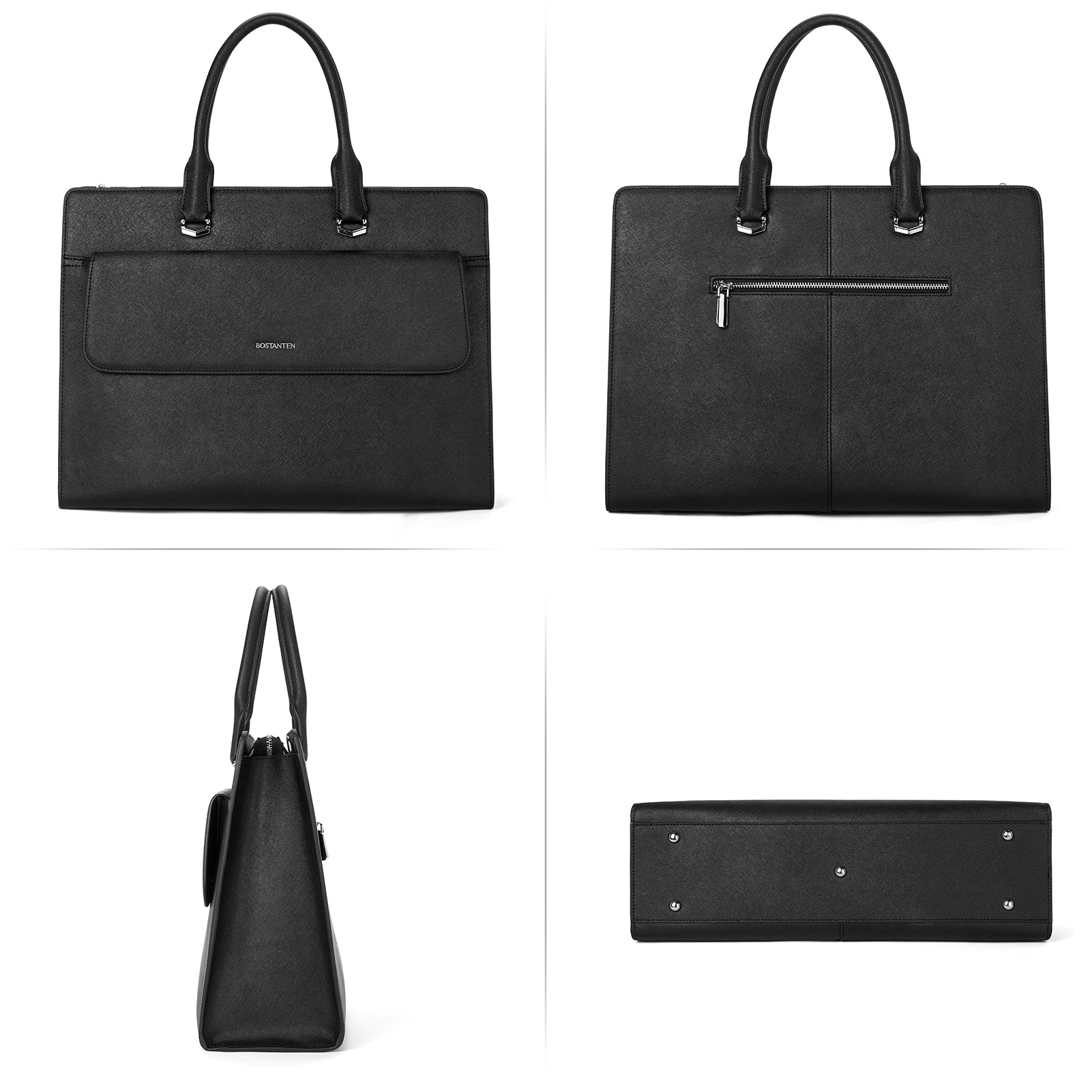 Mizuki Black Leather Briefcase Women's — Bostanten – BOSTANTEN