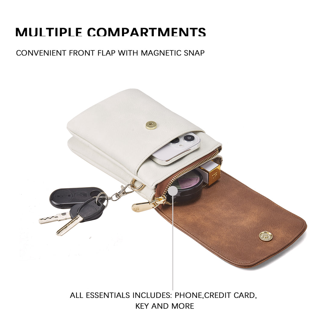 Evelyn Leather Crossbody Phone Wallet For Women —— Boudoir Style