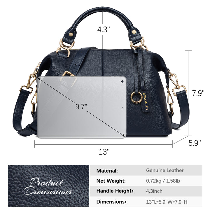 Nevin Genuine Leather Boston Handbag