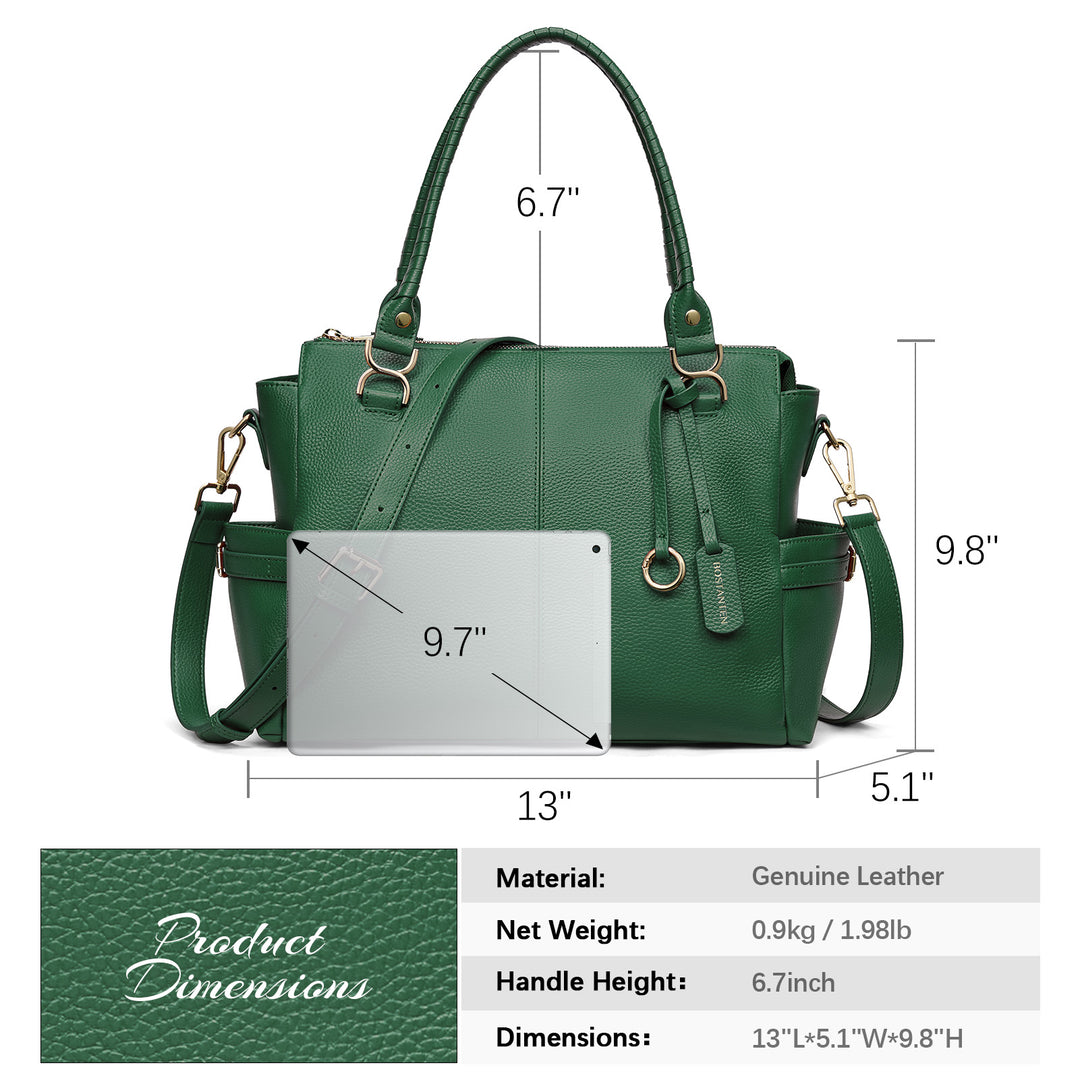 Nevin Genuine Pebbled Leather Everyday Carryall Tote