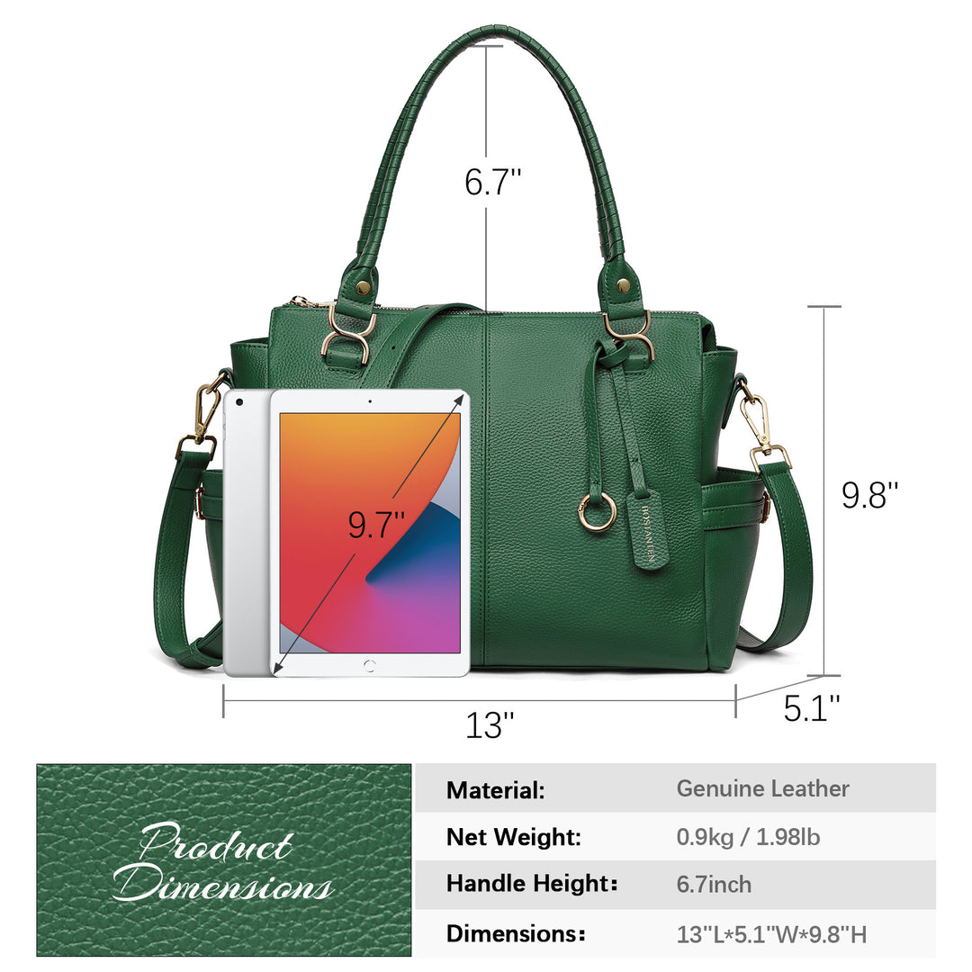 Nevin Genuine Pebbled Leather Everyday Carryall Tote