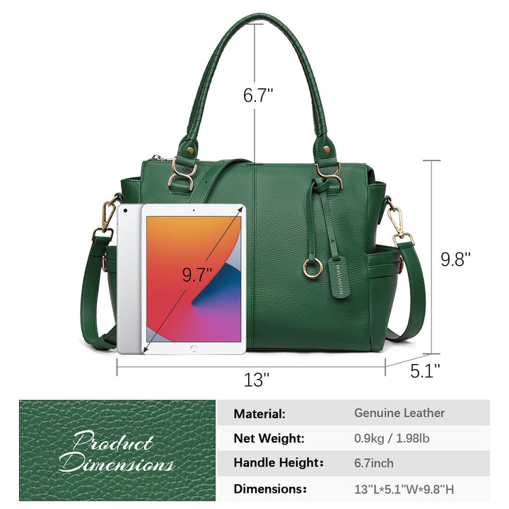 Nevin Genuine Pebbled Leather Everyday Carryall Tote