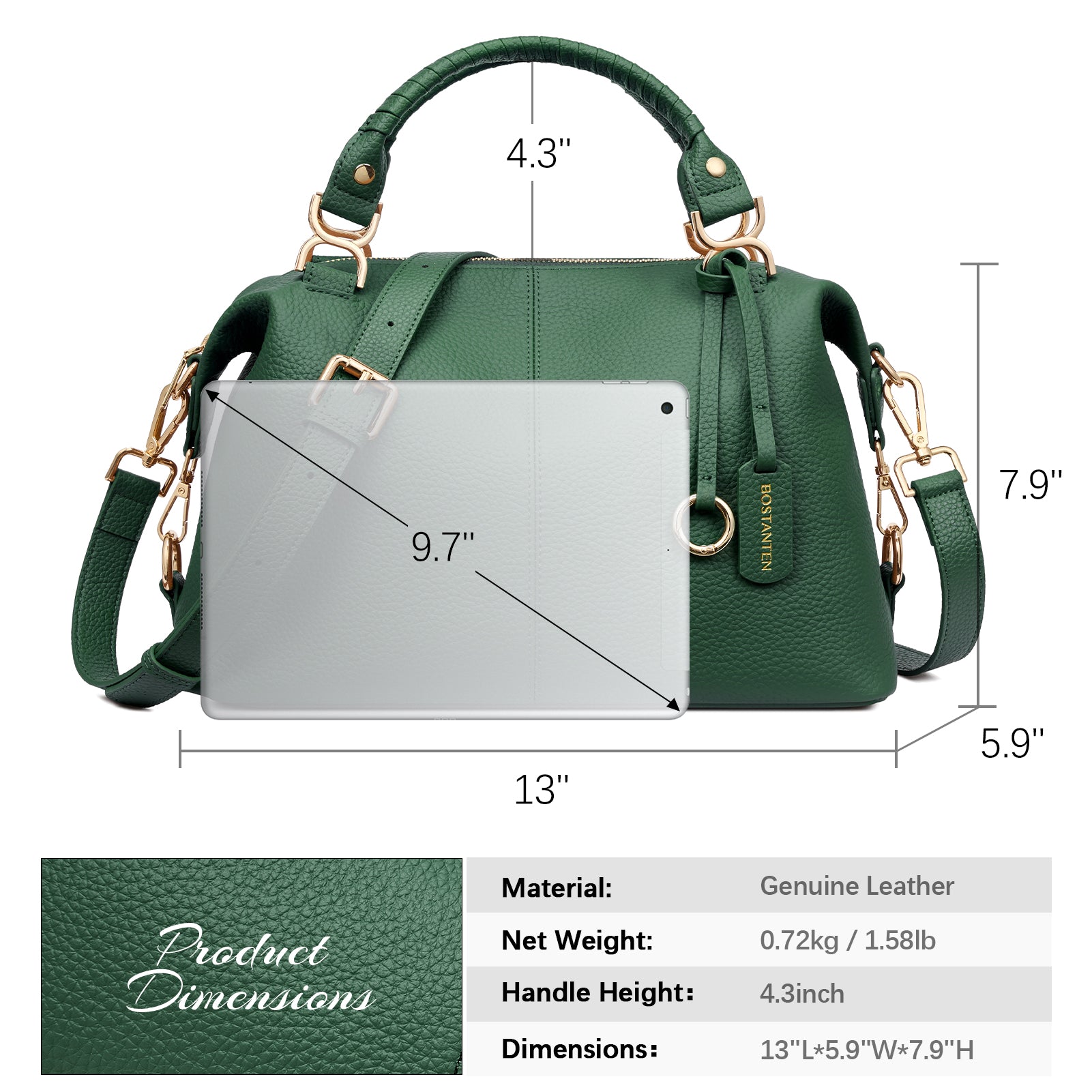 Nevin Genuine Leather Boston Handbag – BOSTANTEN