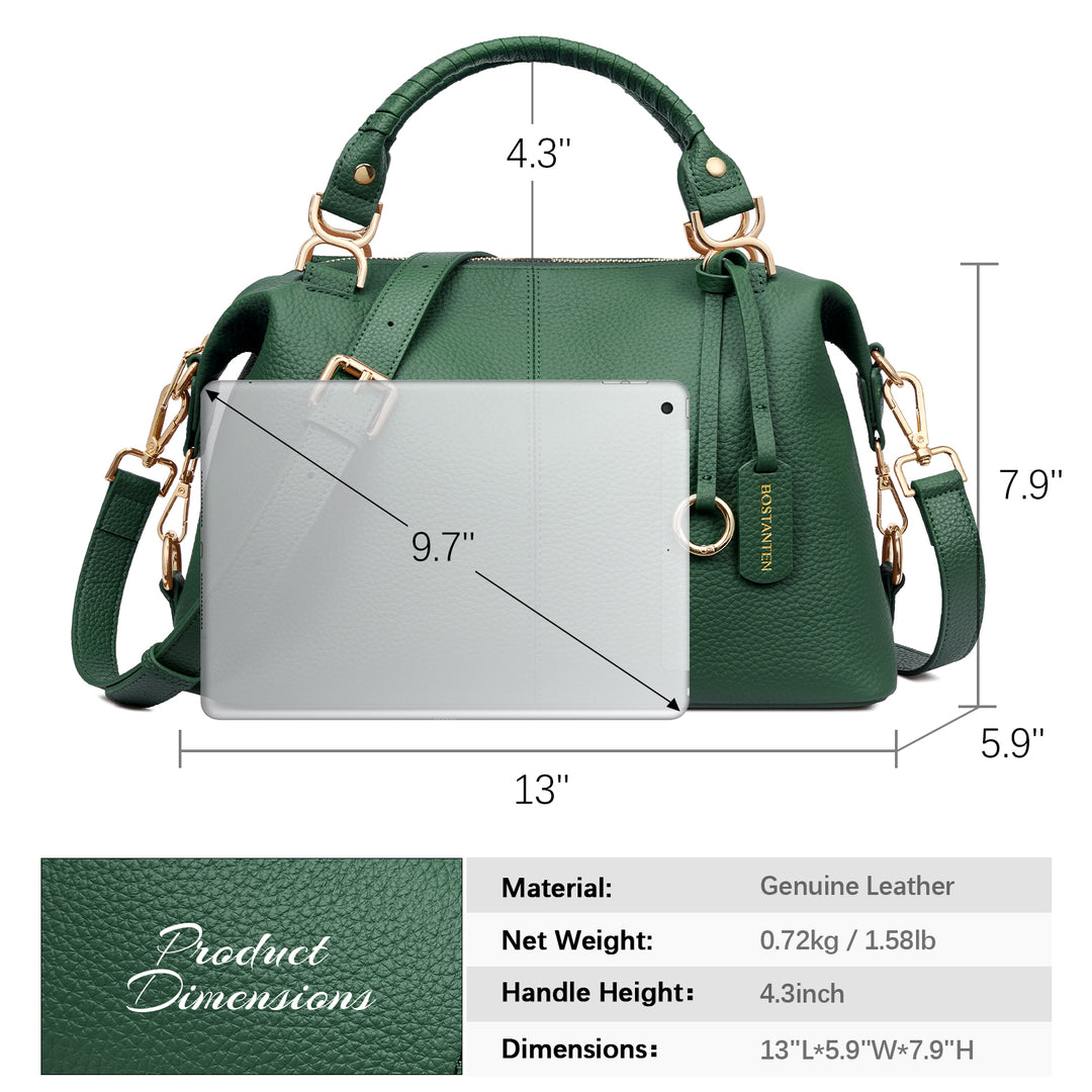 Nevin Genuine Leather Boston Handbag