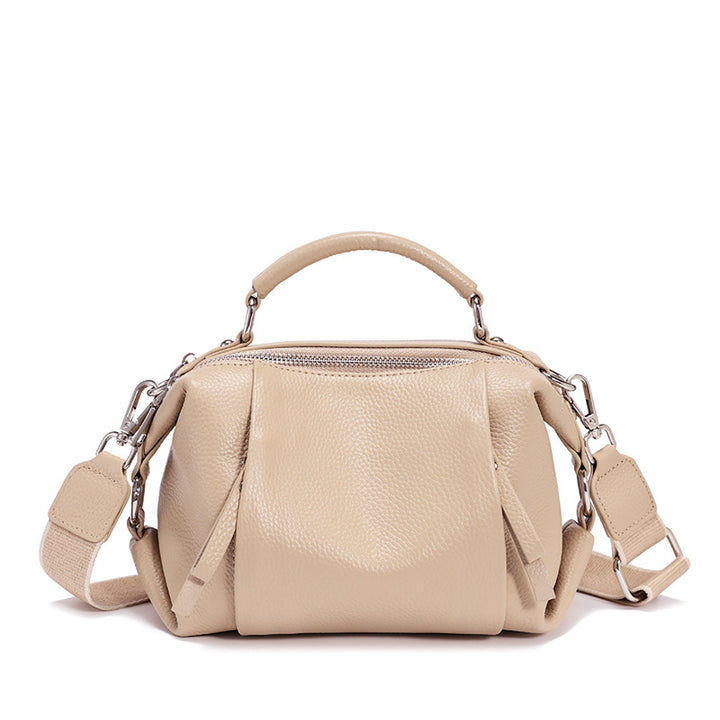 Nevin Genuine Leather Relaxed Boston Handbag