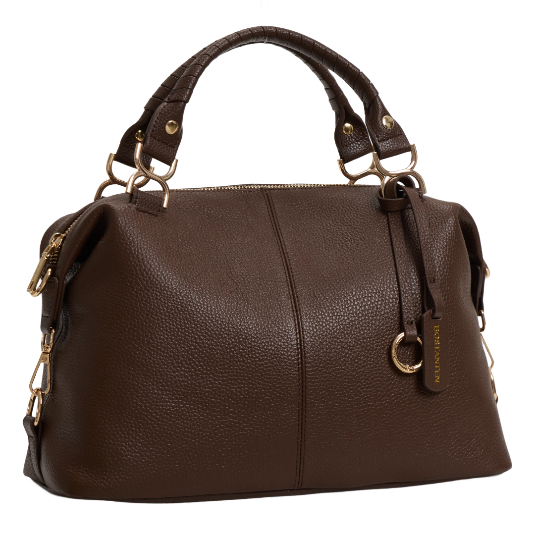 Nevin Genuine Leather Boston Handbag