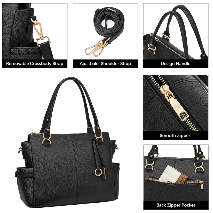 Nevin Genuine Pebbled Leather Everyday Carryall Tote