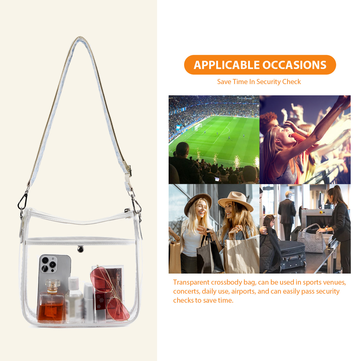 Nola Stadium Approved Clear Concert Bags for Women
