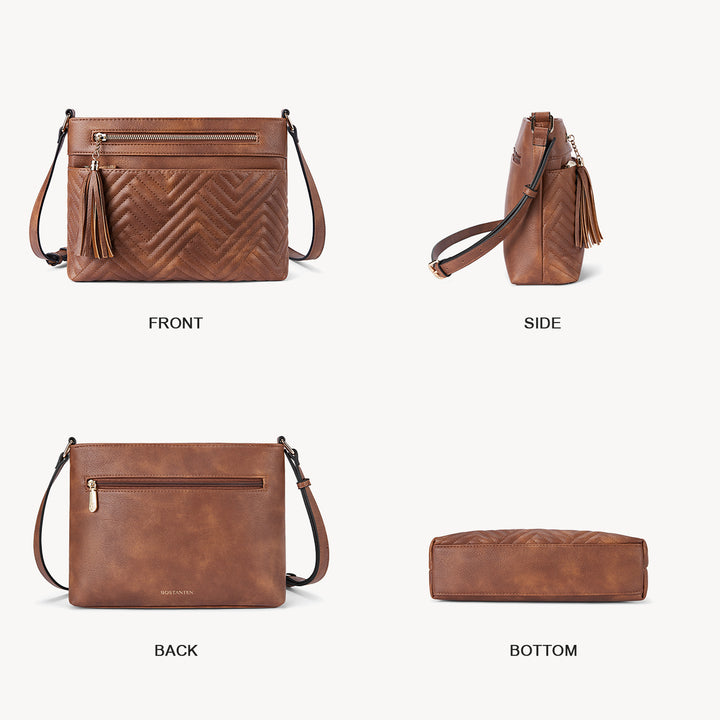 Nola Quilted Trendy Tassel Crossbody Shoulder Bag