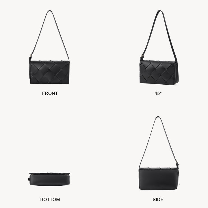 KWELI Casual Black Woven Handbag