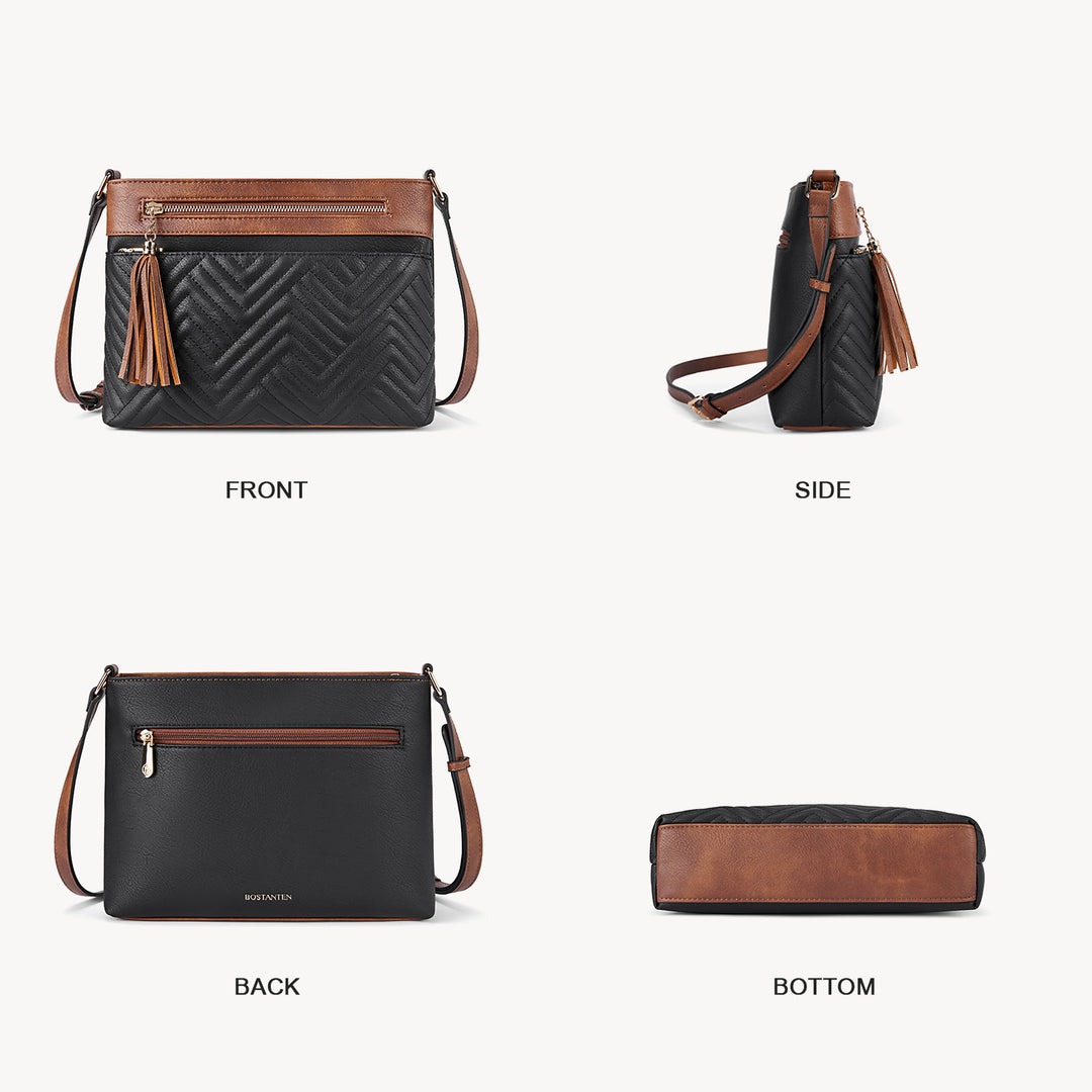 Nola Quilted Trendy Tassel Crossbody Shoulder Bag