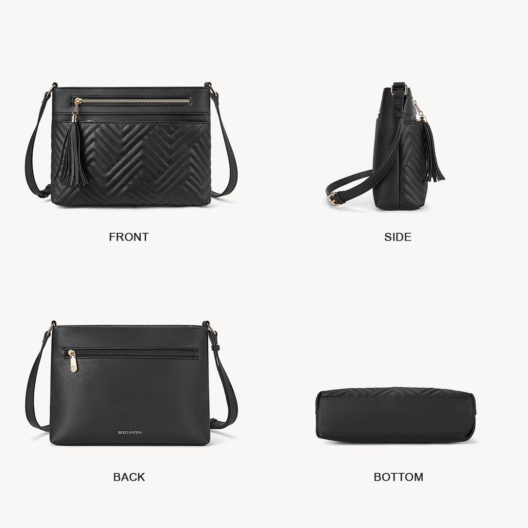 Nola Quilted Trendy Tassel Crossbody Shoulder Bag