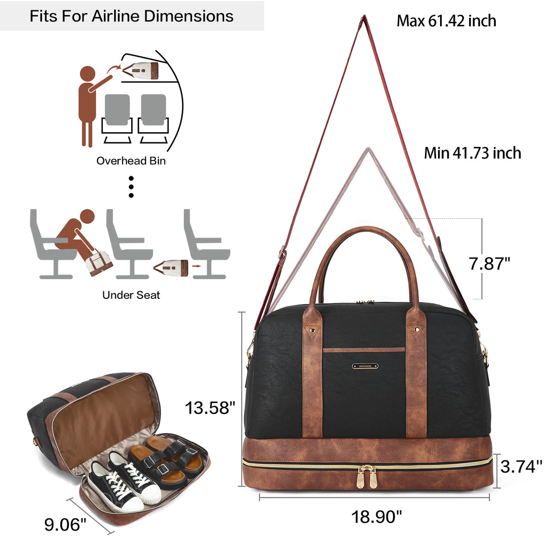 chic travel duffel bags Zenobe Chic and Practical: Women's Leather Travel Duffle Bag for Every Trip