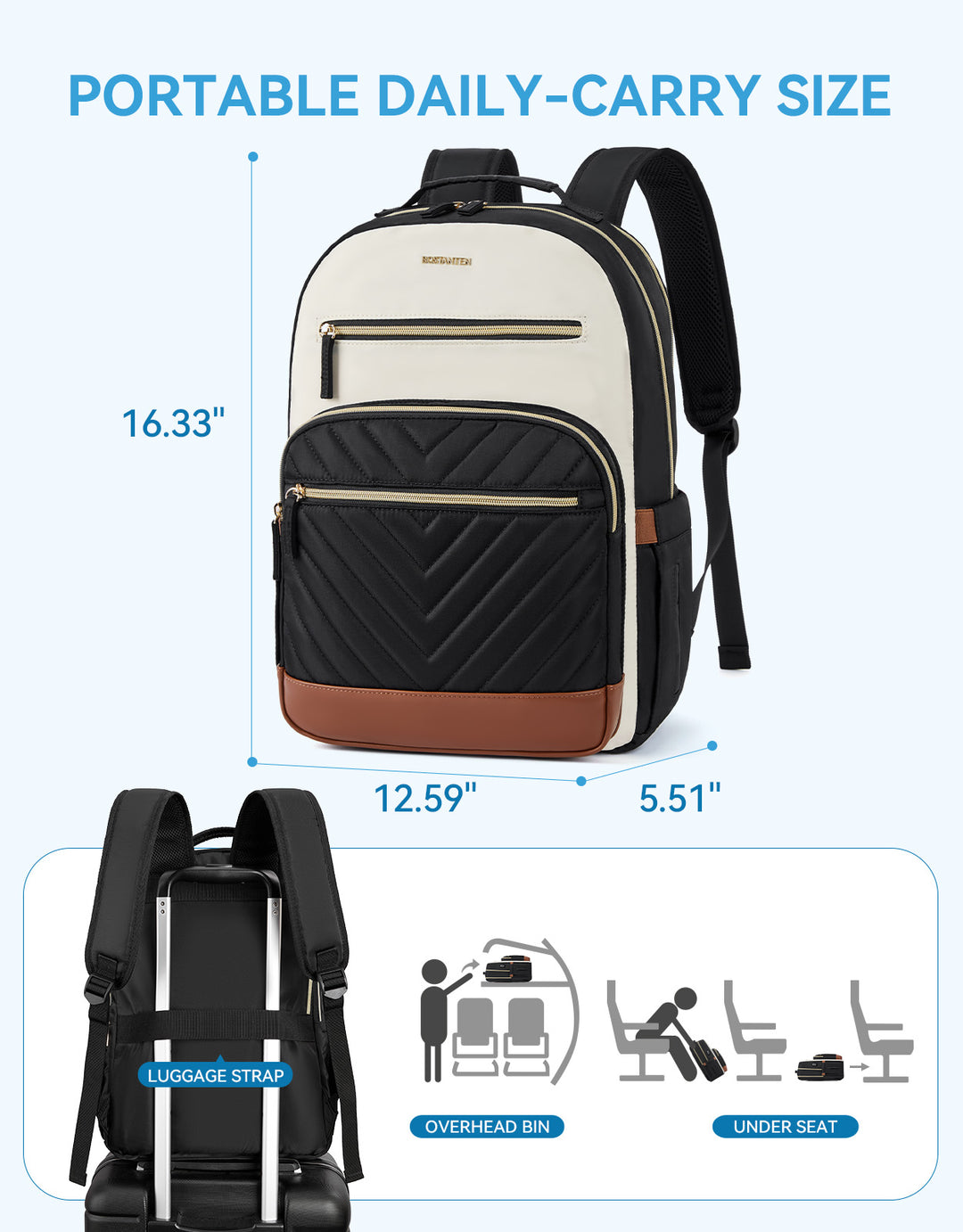 backpack laptop size Minoru Chic and Expansive Quilted Patchwork 15.6“ Laptop Backpack