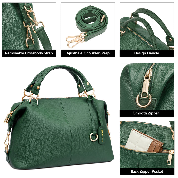 Nevin Genuine Leather Boston Handbag