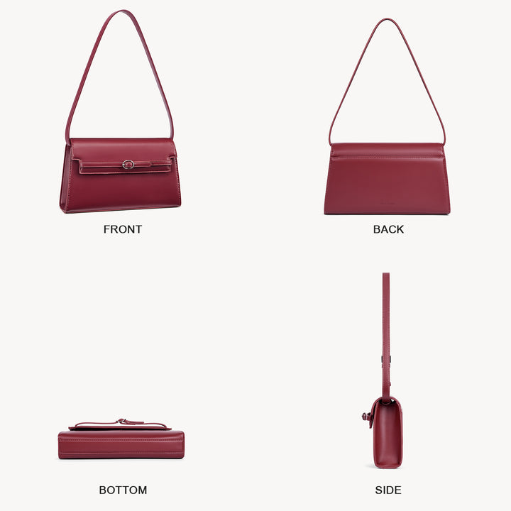 Kweli Belted Elegance Leather Shoulder Bag