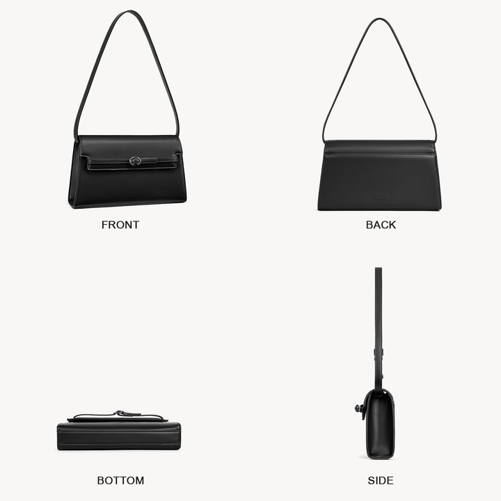 Kweli Belted Elegance Leather Shoulder Bag