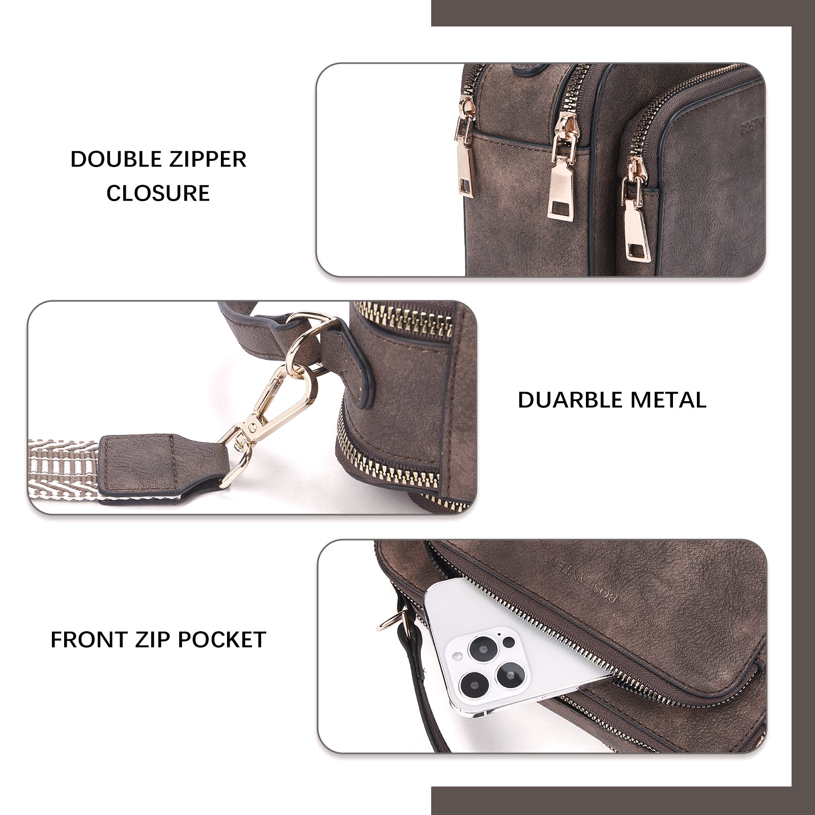 Crossbody Bags for Women Vegan Leather Purse Shoulder Handbags