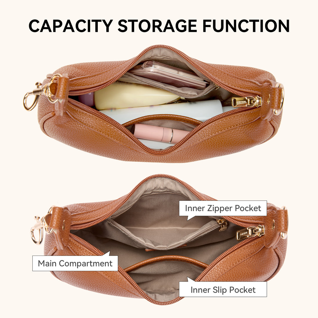 KWELI Crescent Clutch Handbag — Removable Shoulder Strap