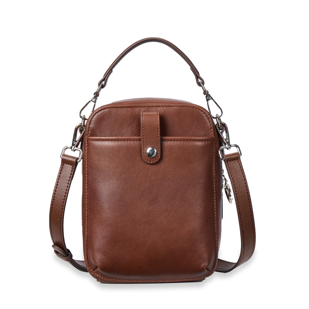 Nevin Vegetable-Tanned Genuine Leather Crossbody Phone Bag
