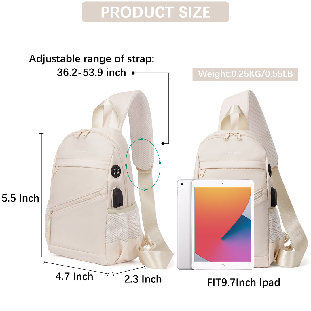 Crossbody Sling Bag with USB Charging Port Travel Hands-Free