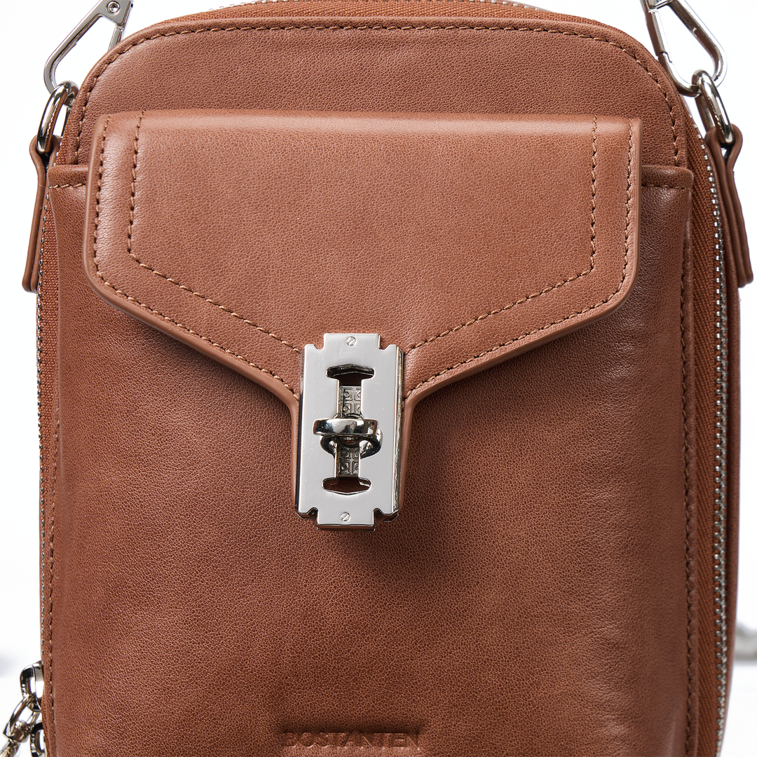 Nevin Vegetable-Tanned Genuine Leather Crossbody Phone Bag