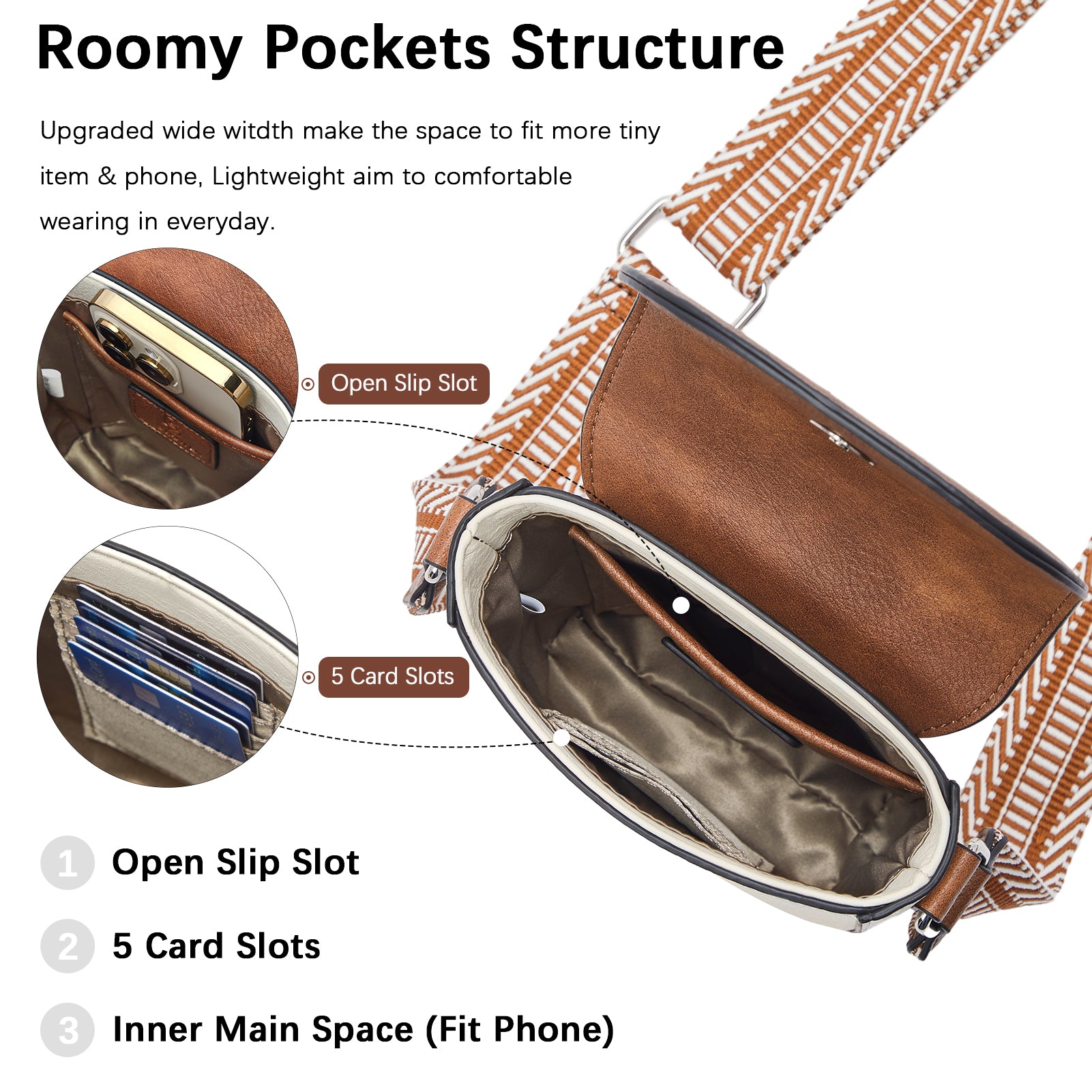 Phone Crossbody Bag With Guitar Strap - 8 Colors Available