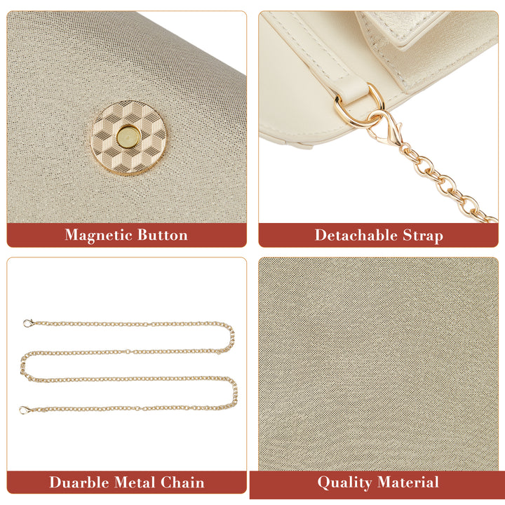 BOSTANTEN Clutch Purses For Women Envelope Handbag With Detachable Chain