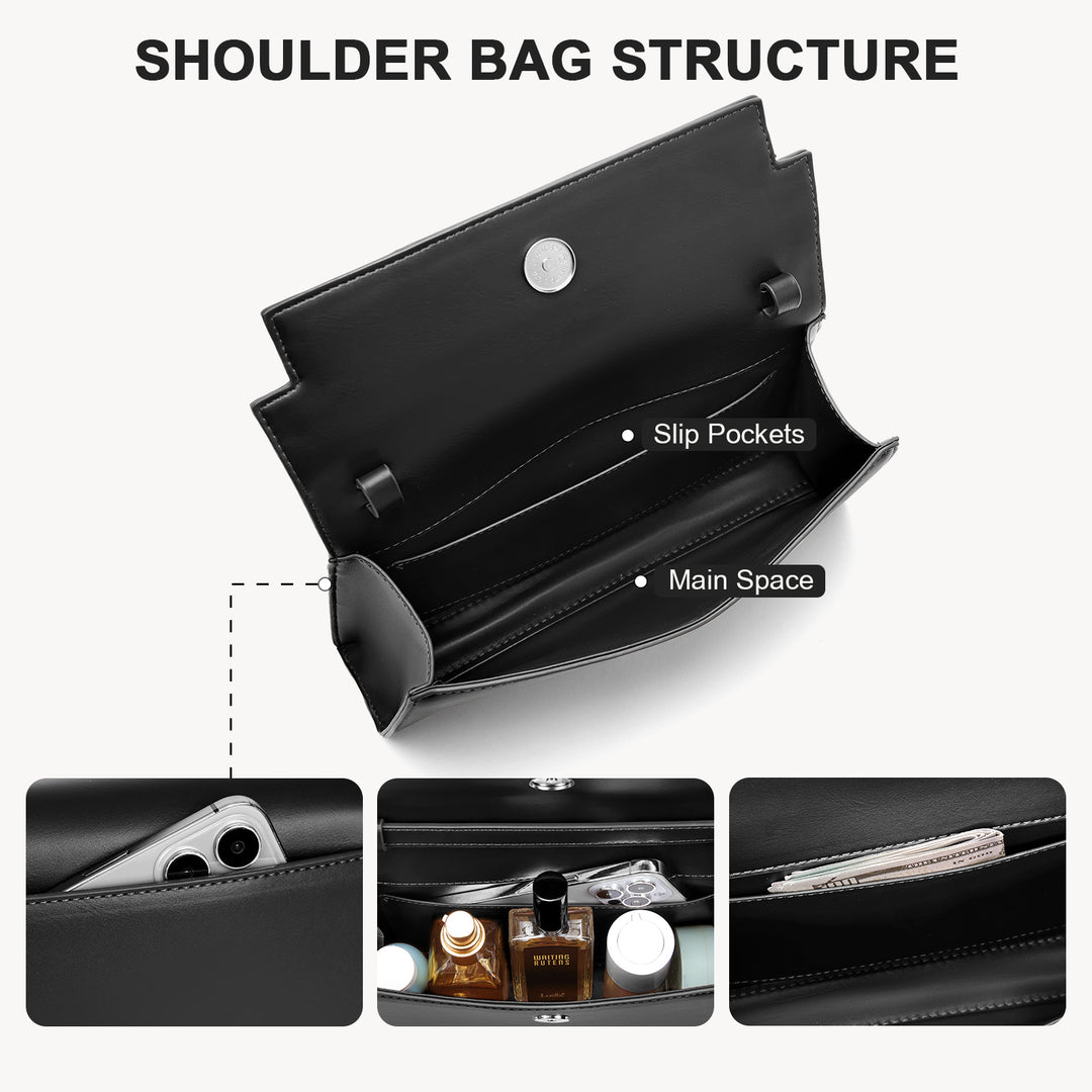 Kweli Belted Elegance Leather Shoulder Bag