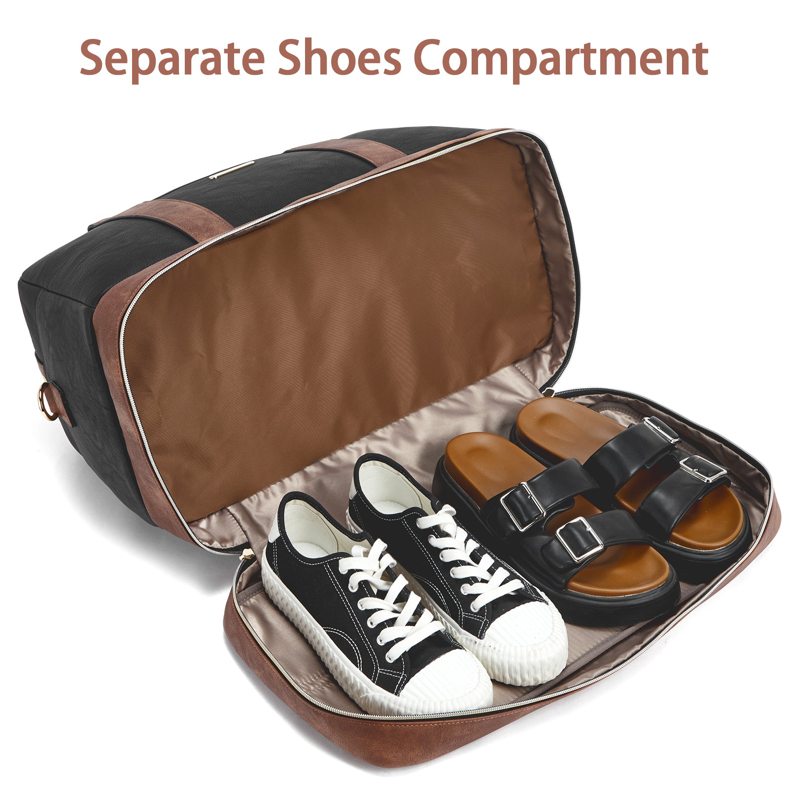 Zenobe Chic and Practical: Women's Leather Travel Duffle Bag for