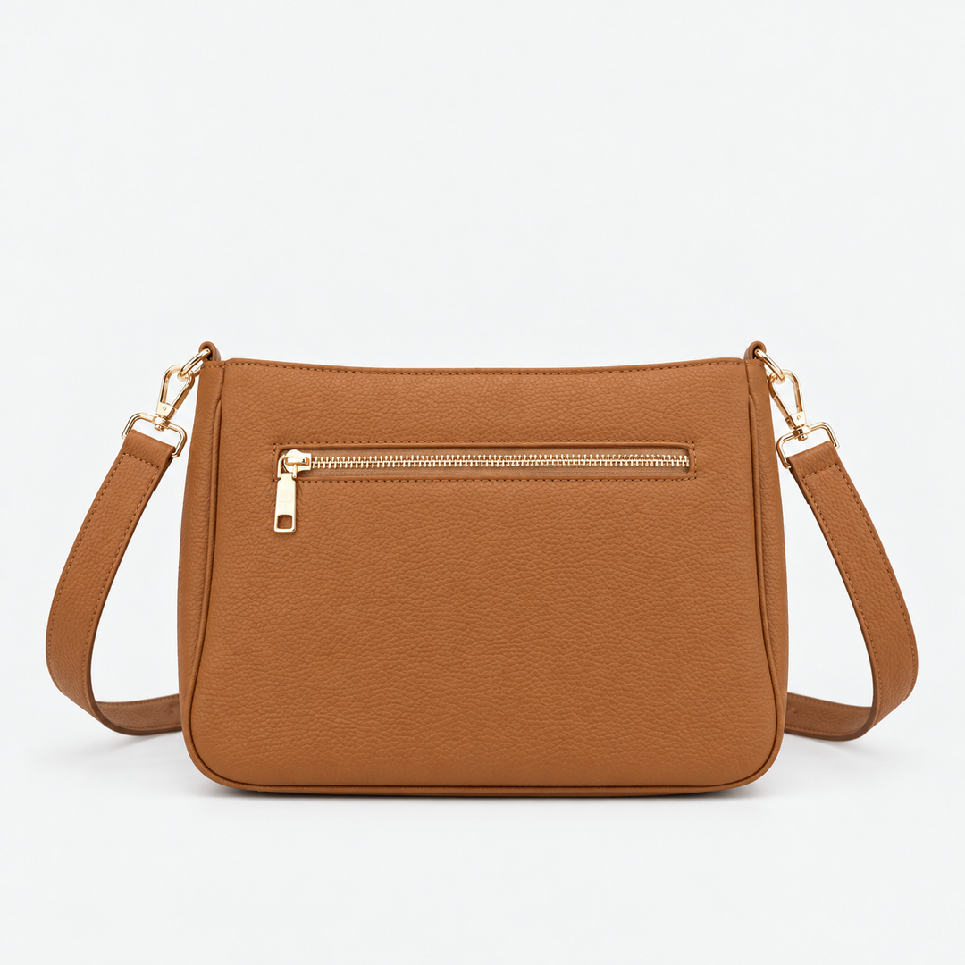 Turn Lock Flap Messenger Crossbody - Pebbled Leather
