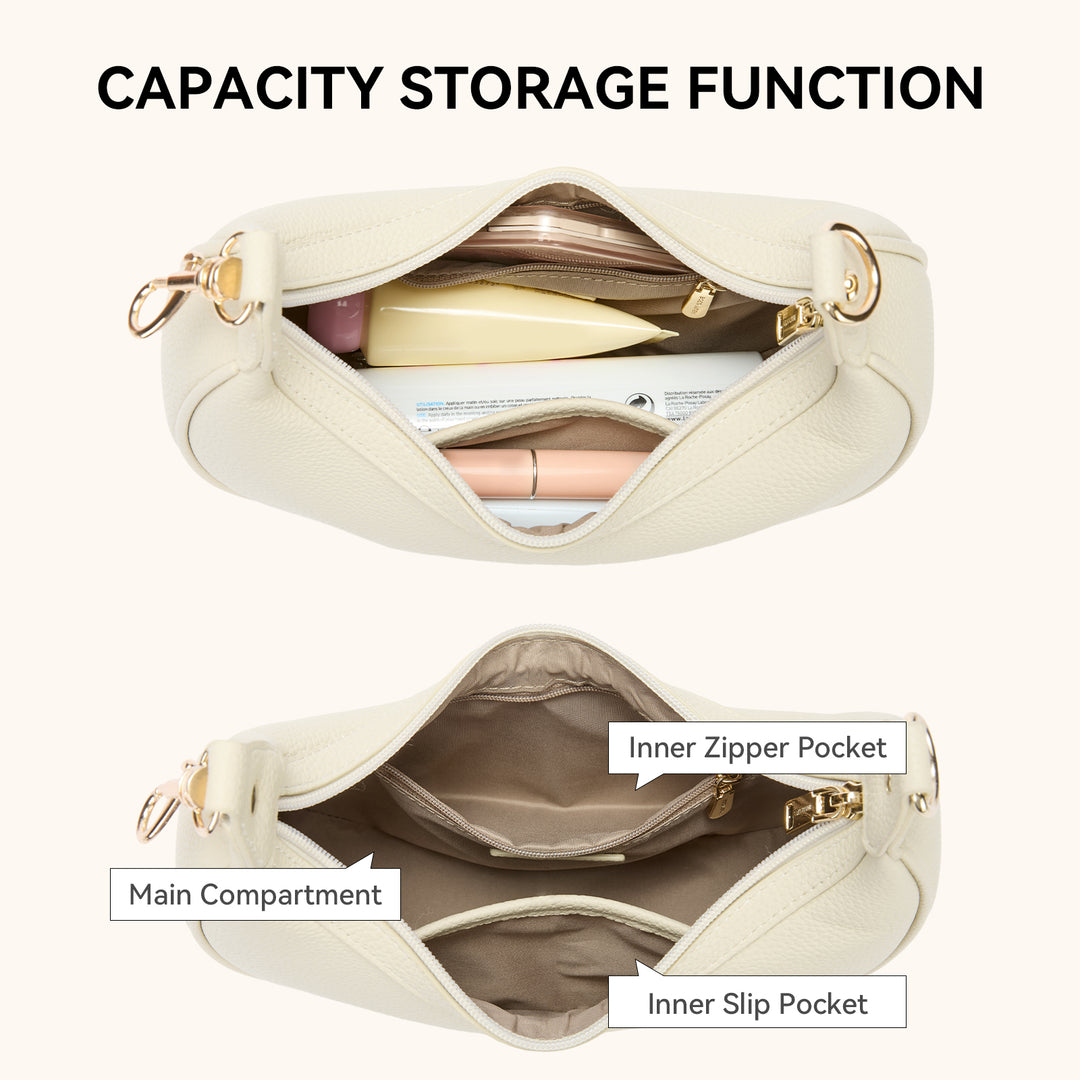 KWELI Crescent Clutch Handbag — Removable Shoulder Strap