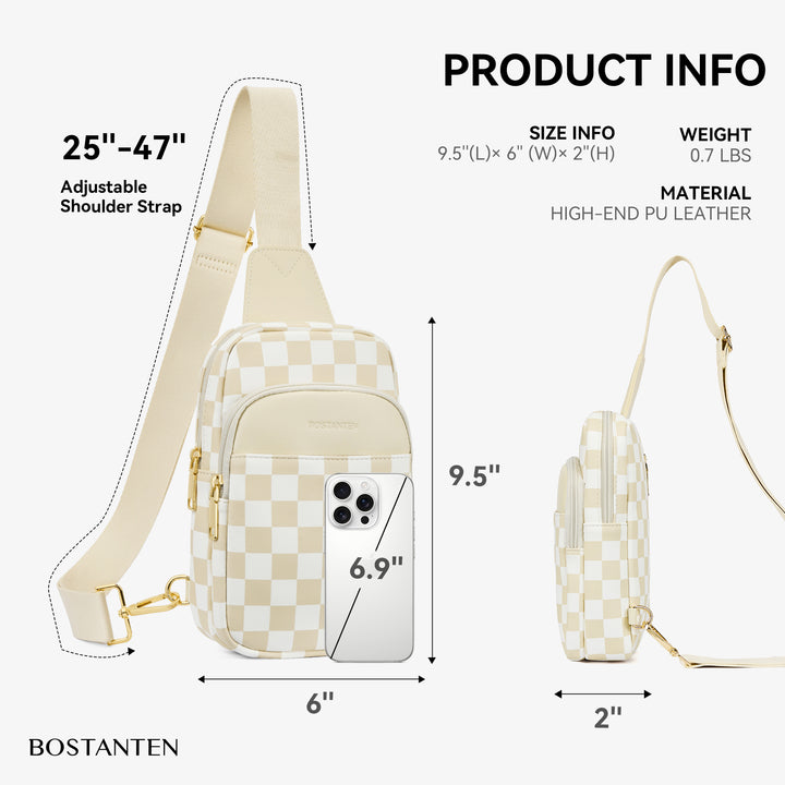 Aurora Chevron Quilted Embroidered Strap Sling Bag