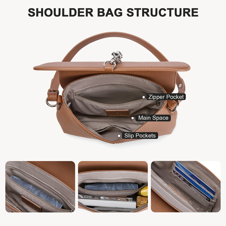 KWELI Chic Saddle Clasp Shoulder Bag