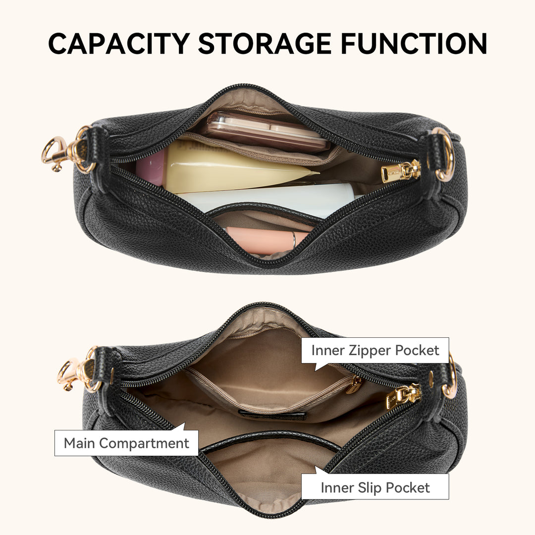 KWELI Crescent Clutch Handbag — Removable Shoulder Strap