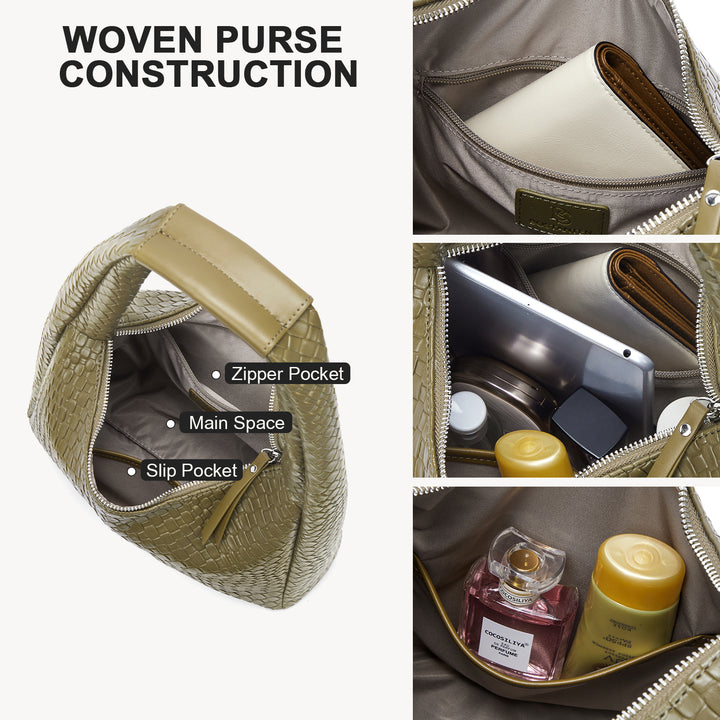 KWELI Croc Structured Curved Hobo Handbags