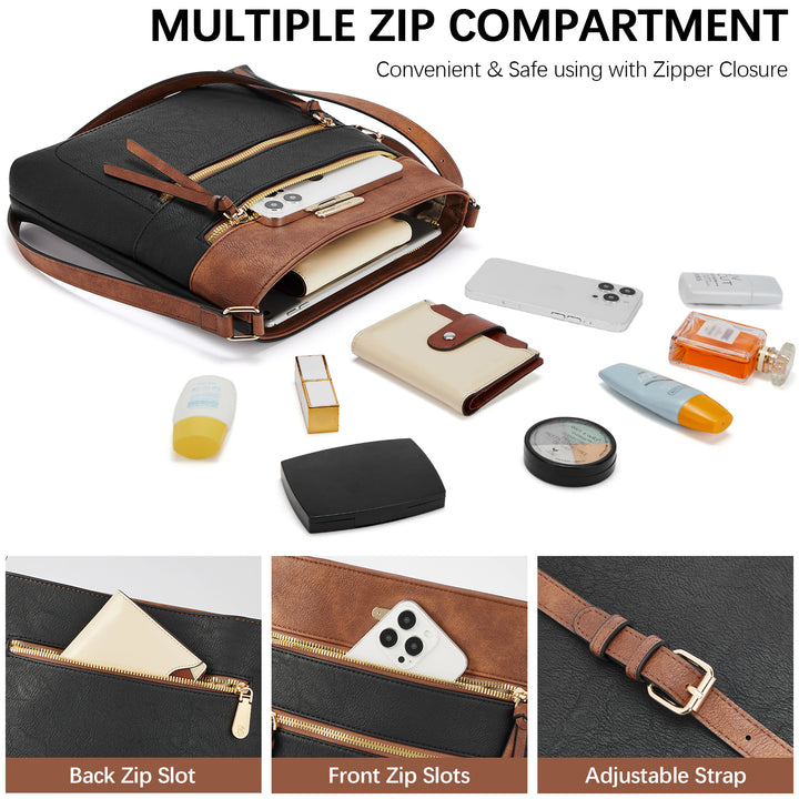 Lotty Floral Embroidered Leather Tote with Shoulder Strap