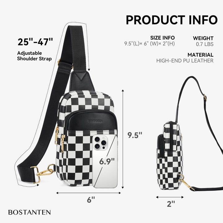 Aurora Chevron Quilted Embroidered Strap Sling Bag