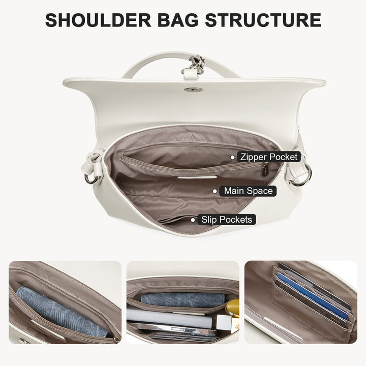 KWELI Chic Saddle Clasp Shoulder Bag