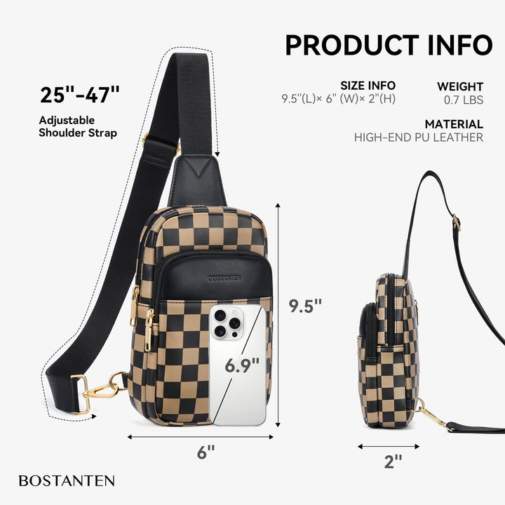 Aurora Chevron Quilted Embroidered Strap Sling Bag