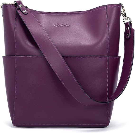 Lotty Genuine Leather Bucket Bag With 2 Shoulder Straps