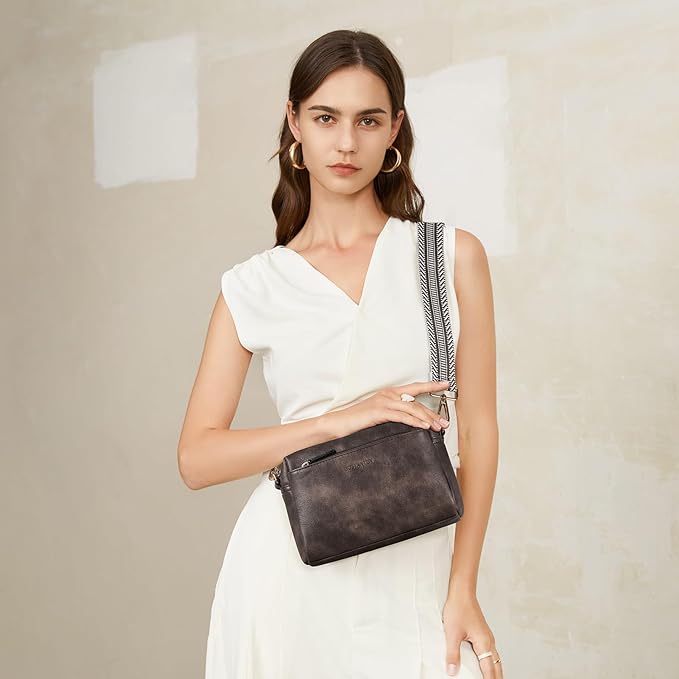 Triple Zip Cell Phone Leather Handbag - Organize Your Essentials