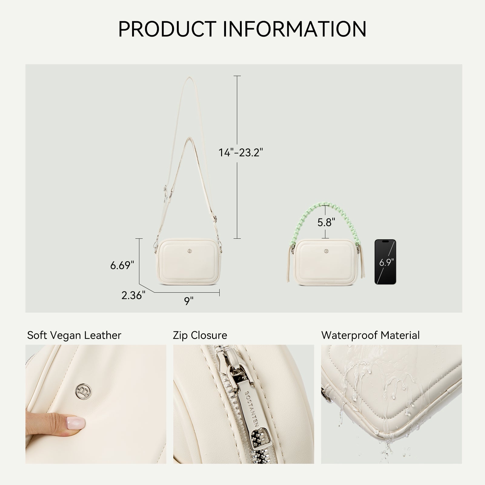 JONES ホワイトショルダーバッグ Harper Jones Paracord Strap Crossbody Shoulder Bag – BOSTANTEN