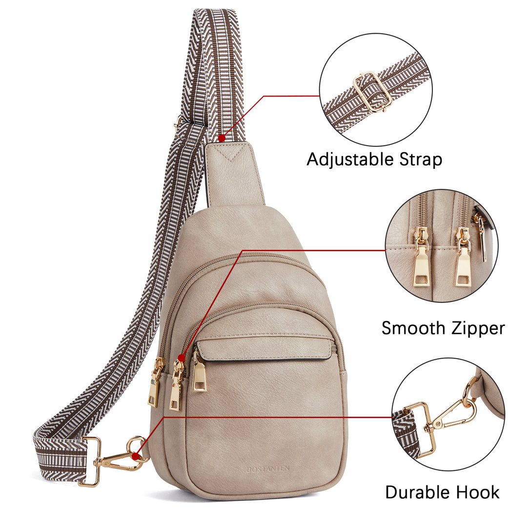 Aurora Beige Street Casual Trapeze Sling Bag