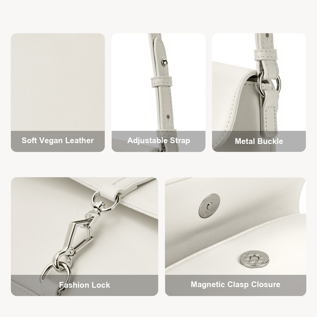 KWELI Chic Saddle Clasp Shoulder Bag