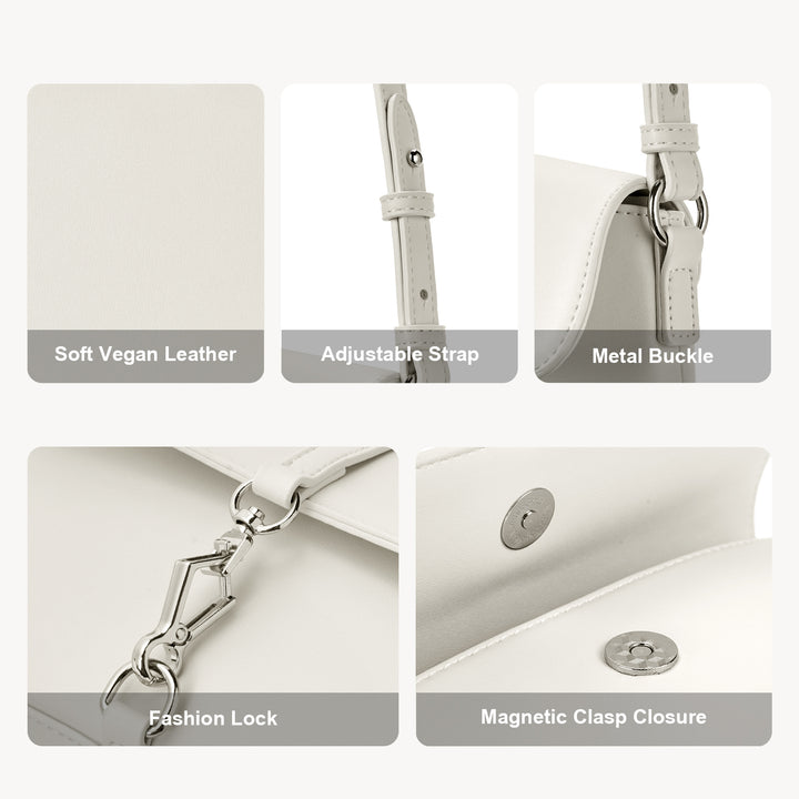 KWELI Chic Saddle Clasp Shoulder Bag