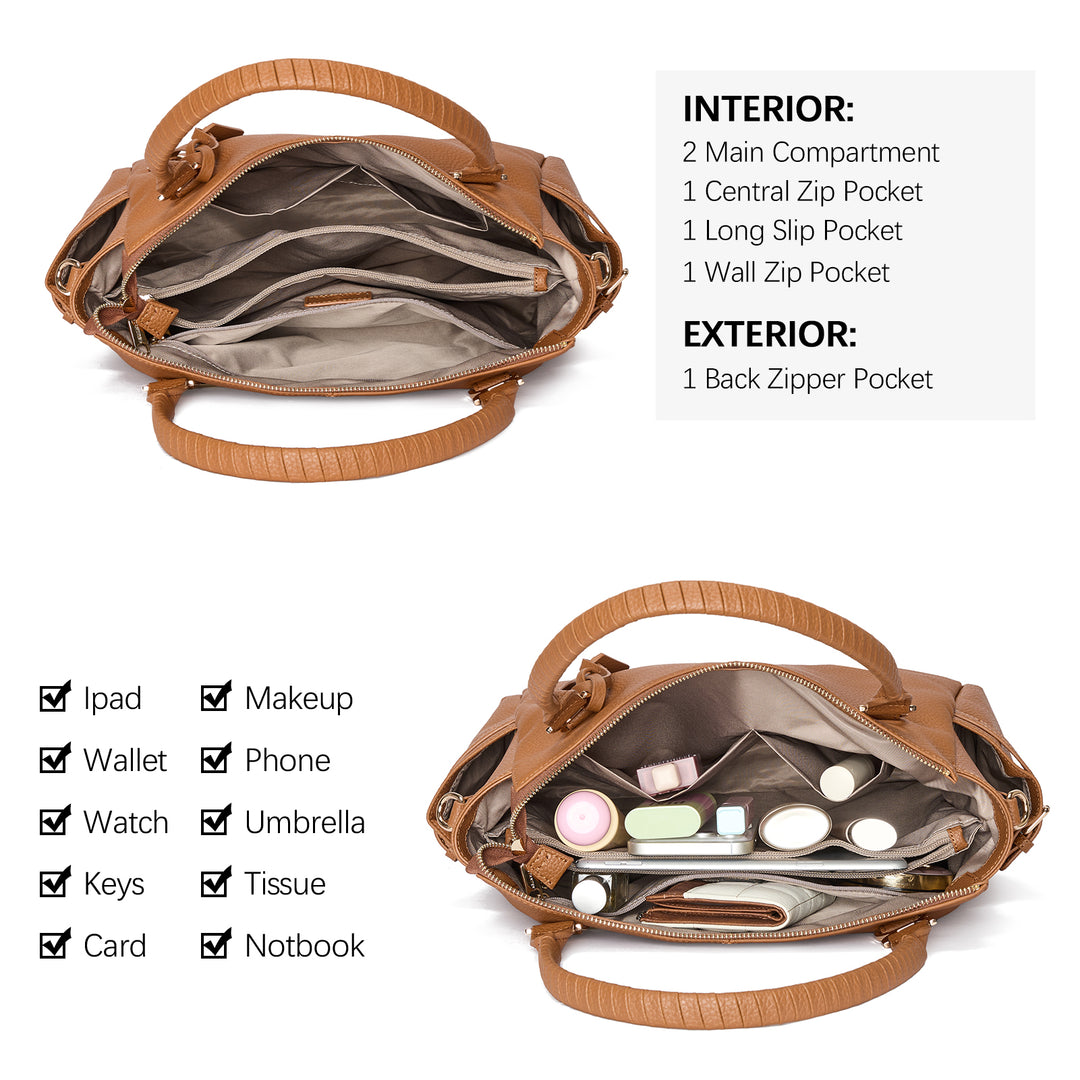 Nevin Genuine Pebbled Leather Everyday Carryall Tote